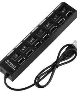 Alternative view of USB Hub Switch 7 Ports Portable High Speed USB 2.0 Hub 480 Mbps On/Off