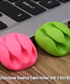 CC-943 Cable Holder Phone Cable Organizer Earphone Clip Holder 3 Slot Strip for Cable - MegaEshop.PK