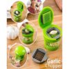 Portable 3 in 1 Multi-function Press Style Manual Garlic Chopper - Green - MegaEshop.PK