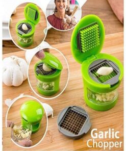Portable 3 in 1 Multi-function Press Style Manual Garlic Chopper - Green