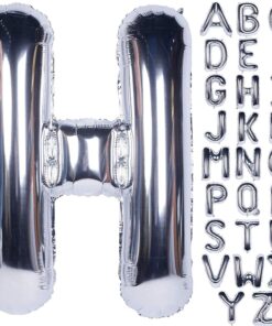 Silver 16 Inches Foil Balloons Alphabet Letters And Numbers Helium Bunting Banner Party A TO Z and Digits 0 to 9 - MegaEshop.PK