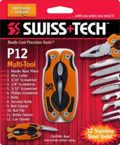 P12 Swiss+Tech 12 In 1 Pocket Multitool Pliers Kit - Camping, Fishing, Outdoor