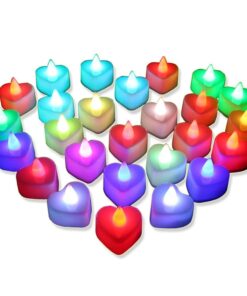 Mini electronic candle heart shape flashlight simulation night light Multi color