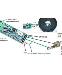 LM386 Audio Amplifier Amplitude Module Board with Adjustable Resistance Control Potentiometer - MegaEshop.PK