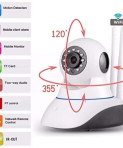 Alternative view of SpeedX HD Wifi IP Camera with LAN Port Security Camera CCTV Surveillance Cam V380 Pro with Audio