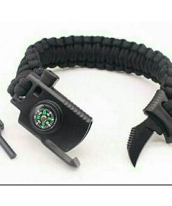 Survival Paracord Bracelet 16 in 1 Stone Whistle Fire Knife Compass Thermometer Multifunction Tool - MegaEshop.PK