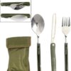 3 In 1 Outdoor Folding Dinnerware Spoon Fork Knife Set - MegaEshop.PK