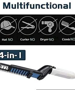 Multifunctional Hair Curling Comb Exposure Cap Men Electric Heating Hair Straightener - MegaEshop.PK