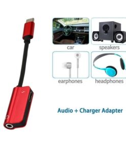 Alternative view of Type-C 3.5MM Jack Audio Charging Splitter Cable Adapter Converter - Red