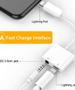 2 in 1 Headphone Audio Adapter Lightning to 3.5mm Cable Charging Aux Cable for iphone XS Max X 8 7 - MegaEshop.PK