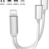 2-in-1 Lightning Splitter Adapter Dual Lightning Headphone Audio and Charge Adapter for iPhone 7 plus / 8 plus - MegaEshop.PK