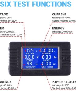 6 in 1 Digital Current Voltmeter PZEM-022 AC 80V-260V 100A Split CT Power Multimeter - MegaEshop.PK