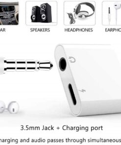 2 in 1 Headphone Audio Adapter Lightning to 3.5mm Cable Charging Aux Cable for iphone XS Max X 8 7 - MegaEshop.PK