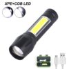 USB Charging Powerful Flashlight MX-511-COB LED Zoomable Flashlight + Battery + box - MegaEshop.PK
