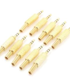 Alternative view of TE Gold 3.5mm 3 Pole Male Repair Headphone Jack Plug Gold Metal Audio Soldering Spring