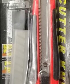 LINAI Knife Box Cutter Snap off Razor Knife with 3 Blades and Safety Lock System - MegaEshop.PK