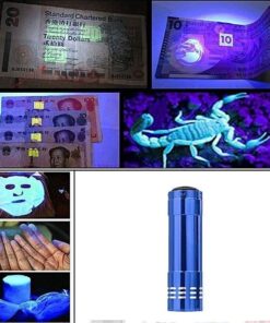 UV LED Flashlight compact ultraviolet for checking currency