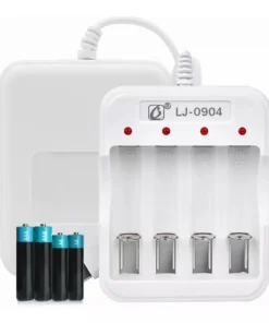 USB Fast Charging Battery Charger 4-Slot AAA AA Li-Ion