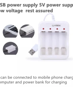 USB Fast Charging Battery Charger 4-Slot AAAAALi-Ion