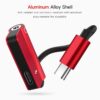Type-C 3.5MM Jack Audio Charging Splitter Cable Adapter Converter - Red - MegaEshop.PK