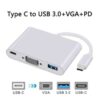3 In1 Hub Usb 3.1 Type C To Vga Usb 3.0 Usb-C Multiport Adapter - MegaEshop.PK