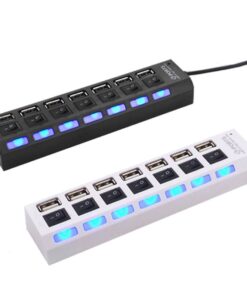 USB Hub Switch 7 Ports Portable High Speed USB 2.0 Hub 480 Mbps On/Off