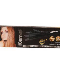 Km-988 3 In 1 Professional Digital Hair Styling Straightener, Curler, Crimper Machine