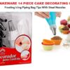Cake Decorating Set 14 Piece with Piping Bag Stainless Steel Frosting Nozzles