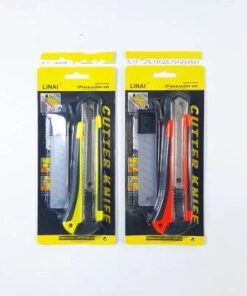 LINAI Knife Box Cutter Snap off Razor Knife with 3 Blades and Safety Lock System - MegaEshop.PK