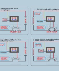 DC 100V 50A Red Blue Digital Voltmeter Ammeter 2 in1 DC Volt Amp Meter With Shunt - MegaEshop.PK