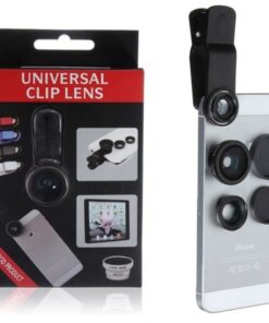 Universal 3 in 1 Cell Phone Camera Lens Kit 180 Degree Supreme Fisheye + 0.65X Wide Angle+ 10X Macro Lens