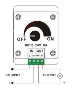 12V 8A Switch Dimmer Brightness Adjustable Controller for DC motor LED Strip Light - MegaEshop.PK