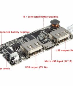 Power Bank Dual USB 5V 1A 2.1A 18650 Battery Charger PCB Accessories - MegaEshop.PK