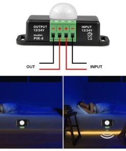 PIR-8 12/24VDC 8A 5-8M Infrared PIR Motion Sensor Switch for LED Light Lamp - MegaEshop.PK