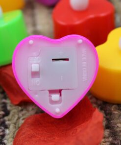 Mini electronic candle heart shape flashlight simulation night light Multi color - MegaEshop.PK