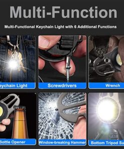 Alternative view of Keychain Flashlights, 7 Light Modes Portable Small LED Keychain Light Waterproof Flashlights