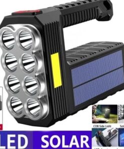 High power LED solar rechargeable multi-function searchlight