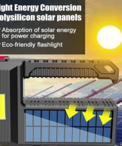 Alternative view of High power LED solar rechargeable multi-function searchlight