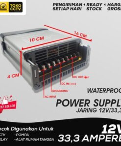 Alternative view of Rainproof 33A 400W switching power supply 12V
