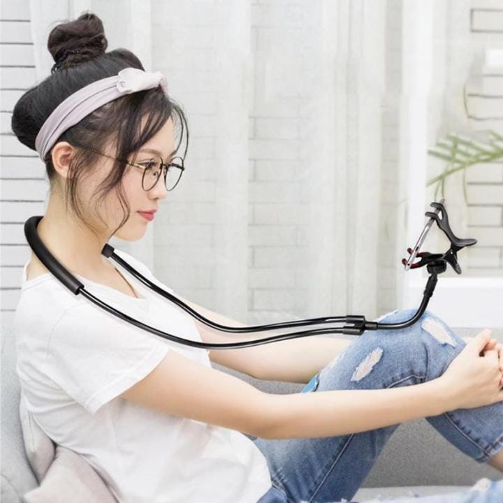 Lazy Bendable Flexible Hang Neck Phone Holder 360 Degree Rotation Mobile  Stand buy in Pakistan