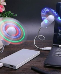 Flexible LED Programmable Message Display Mini RGB USB Fan - MegaEshop.PK