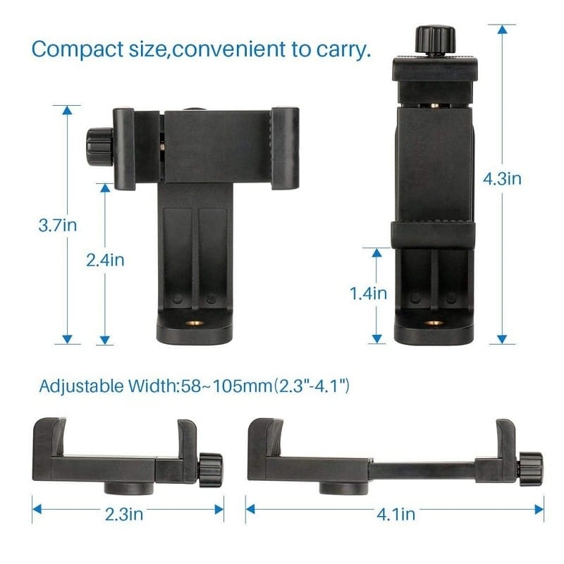 Smartphone Clamp Holder Phone Mount Adapter Phone Clip for Tripod Selfie Stick with Detachable Clamp 360? - Image 3
