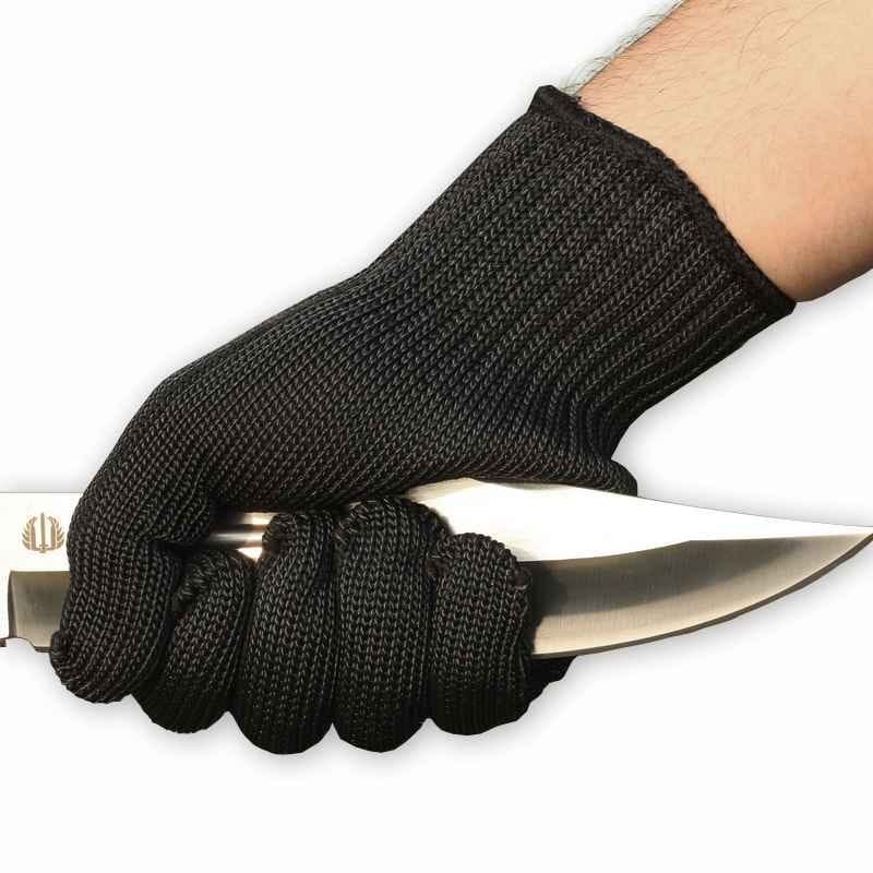 1 Pair Black Anti Cut Resistance Gloves Stainless Steel Wire Safety ...