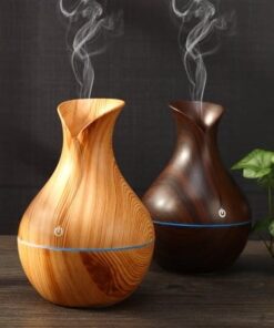USB 7 LED Wood Grain Aromatherapy Quiet Air Humidifier Essential Oil Diffuser Aroma Moistener