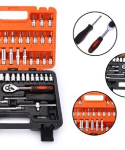 61pcs Socket Wrench Set Ratchet Spanner Tools Set Ratchet Box Socket Set 61pcs 1/2" Dr Socket Wrench