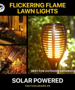 Solar Powered Flickering Flame Lawn Lights for Outdoor Decoration - MegaEshop.PK