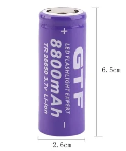 3.7V 26650 8800mAh Li-ion Rechargeable Battery For LED Flashlight Torch - MegaEshop.PK
