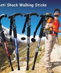 Alternative view of Walking Stick with Palm Grip Adjustable Height Left Right handle Cane New for mountain tracking hiking adventur