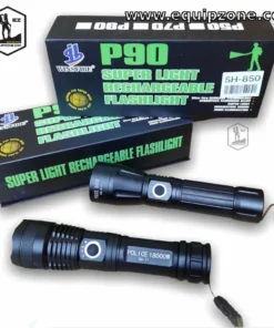 P90 SUPER LIGHT RECHARGEABLE FLASHLIGHT WITH LATEST LED ZOOM - MegaEshop.PK
