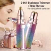 2 In 1 Rechargeable Flawless Eyebrow Hair Remover & Facial Hair Trimmer
